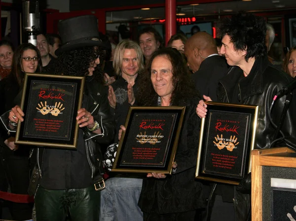 Slash, Ronnie James Dio e Terry Bozzio — Foto Stock