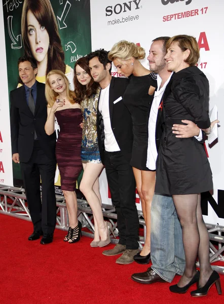 Patricia Clarkson, Emma Stone, Penn Badgley and Aly Michalka — Stock Photo, Image