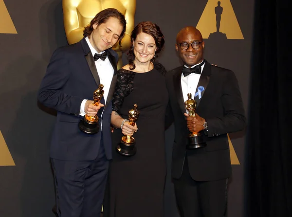 Jeremy Kleiner, Adele Romanski en Barry Jenkins — Stockfoto