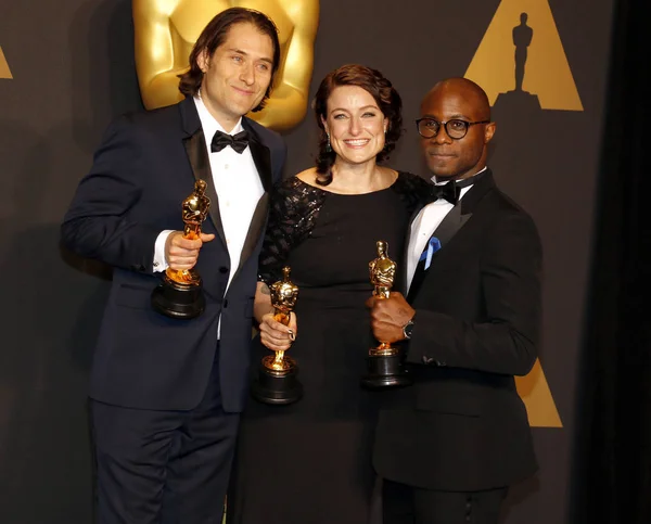 Jeremy Kleiner, Adele Romanski en Barry Jenkins — Stockfoto