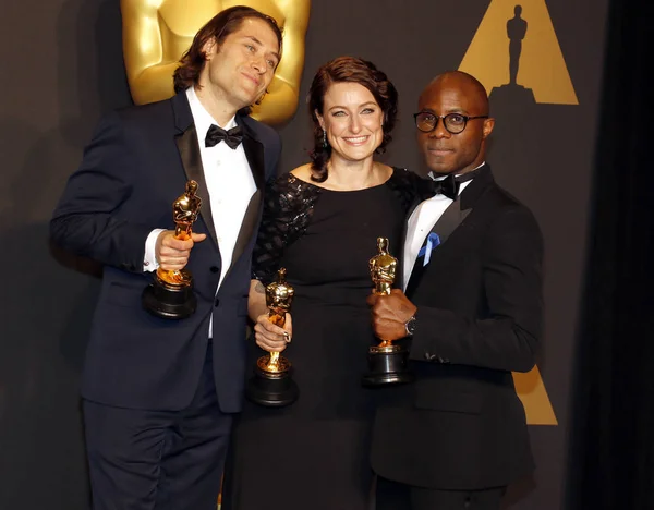 Jeremy Kleiner, Adele Romanski e Barry Jenkins — Fotografia de Stock