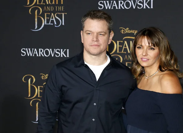 Matt Damon y Luciana Barroso — Foto de Stock