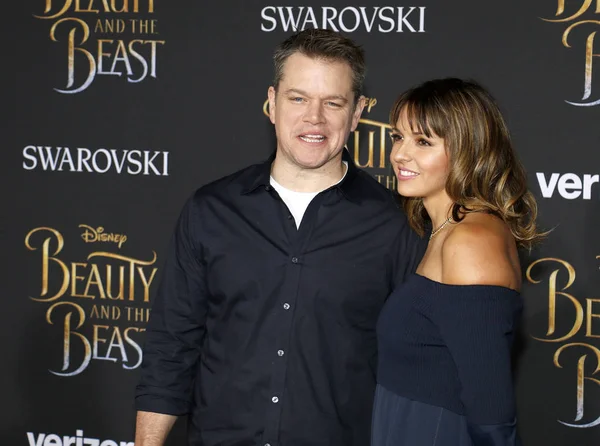 Matt Damon y Luciana Barroso — Foto de Stock