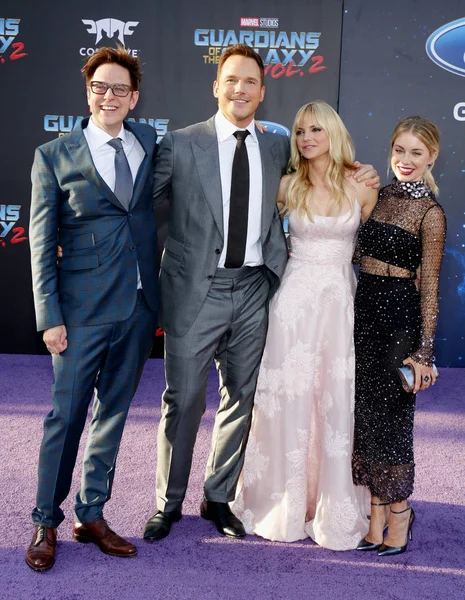 James Gunn, Anna Faris a Chris Pratt, Jennifer Holandsko — Stock fotografie