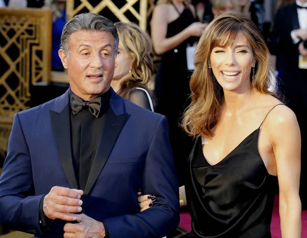 Sylvester stallone i jennifer flavin — Zdjęcie stockowe