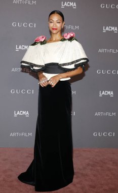 4 Kasım 2017 Lacma Los Angeles, ABD sinema oyuncusu Zoe Saldana 2017 Lacma sanat + Film Gala düzenlenen.