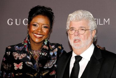 George Lucas ve Mellody Hobson 2017 Lacma Art + Film Gala, Los Angeles, ABD Lacma 4 Kasım 2017 düzenlenen.