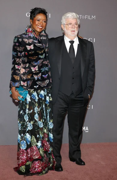 George Lucas Mellody Hobson Gala Cine Lacma Art 2017 Celebrada — Foto de Stock