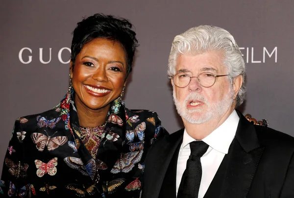 George Lucas Mellody Hobson Gala Cine Lacma Art 2017 Celebrada — Foto de Stock