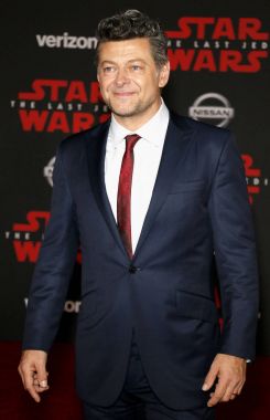 aktör Andy Serkis dünya premiere ' Star Wars: son Jedi' 9 Aralık 2017 Los Angeles, ABD tapınak Toplantı salonunda düzenlenen.