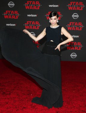 oyuncu Sofia Carson dünya premiere ' Star Wars: son Jedi' 9 Aralık 2017 Los Angeles, ABD tapınak Toplantı salonunda düzenlenen.