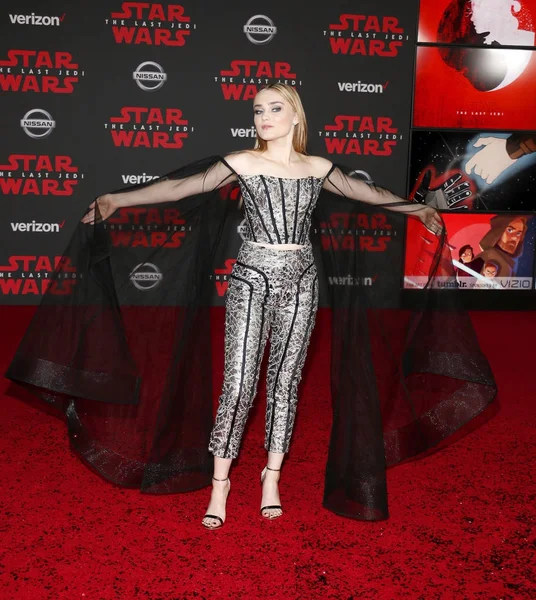 Herečka Meg Donnelly Svět Premiéra Star Wars Poslední Jedi Koná — Stock fotografie