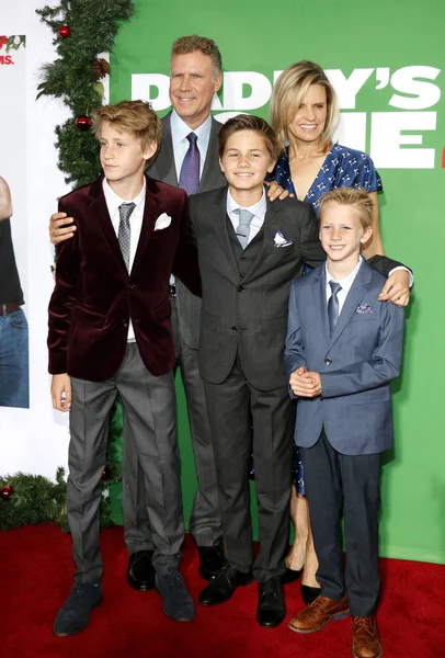 Acteur Ferrell Familie Bij Los Angeles Premiere Van Daddy Home — Stockfoto