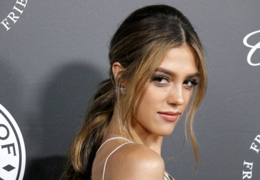 6 Ocak 2018 Santa Monica, ABD Barker hangarda Elysium sanat'ın 11 yıllık cennet şenlikte Sistine Stallone düzenlenen modeli.