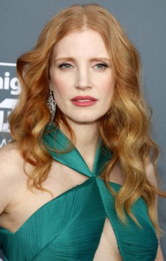 oyuncu Jessica Chastain, 23 yıllık Critics'Choice Awards Santa Monica, ABD Barker hangarda 11 Ocak 2018 düzenlenen.
