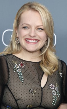 aktris Elizabeth Moss, 23 yıllık Critics'Choice Awards Santa Monica, ABD Barker hangarda 11 Ocak 2018 düzenlenen.