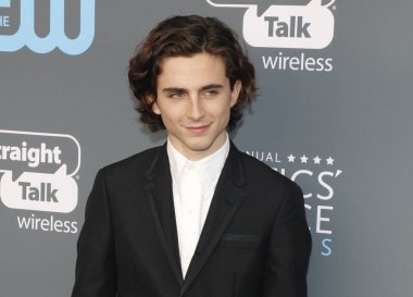 aktör Timothee Chalamet 23 ü, yıllık Critics'Choice Awards Santa Monica, ABD Barker hangarda 11 Ocak 2018 düzenlenen.