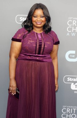 aktris Octavia Spencer, 23 yıllık Critics'Choice Awards Santa Monica, ABD Barker hangarda 11 Ocak 2018 düzenlenen.