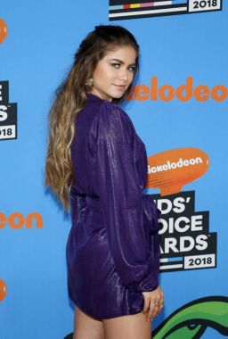 şarkıcı Sofia Reyes, Nickelodeon'ın 2018 Kids'Choice Awards Forum Inglewood, ABD'de 24 Mart 2018 düzenlenen.