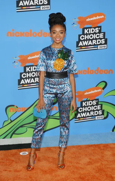 Herečka Skai Jackson Nickelodeon 2018 Kids Choice Awards Konat Fóru — Stock fotografie