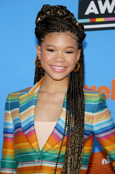 Skådespelerskan Storm Reid Nickelodeon 2018 Kids Choice Awards Hölls Forum — Stockfoto