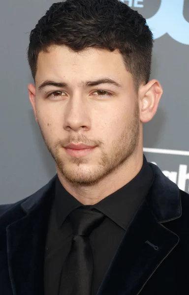 Zpěvák Nick Jonas Roční Critics Choice Awards Konalo Hangáru Barker — Stock fotografie