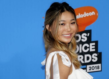 snowboard Chloe Kim Nickelodeon'ın 2018 Kids'Choice Awards Forum Inglewood, ABD'de 24 Mart 2018 düzenlenen.