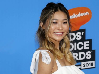 snowboard Chloe Kim Nickelodeon'ın 2018 Kids'Choice Awards Forum Inglewood, ABD'de 24 Mart 2018 düzenlenen.