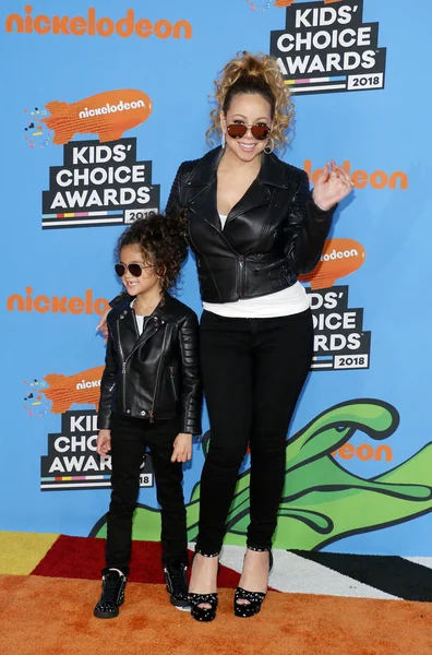 Mariah Carey Monroe Cannon Nickelodeon 2018 Kids Choice Awards Celebrado — Foto de Stock