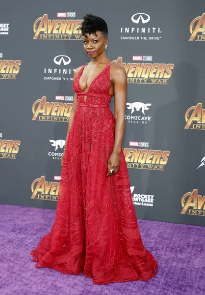 Herečka Danai Gurira Při Premiéře Disney Marvel Avengers Infinity War — Stock fotografie