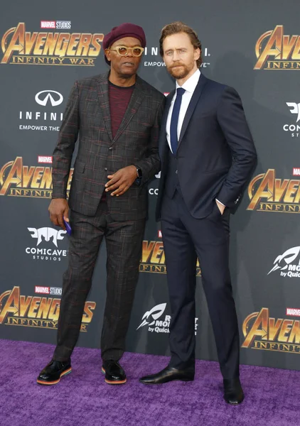 Actors Samuel Jackson Tom Hiddleston Premiere Disney Marvel Avengers Infinity — Stock Photo, Image