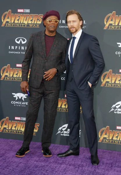 Actors Samuel Jackson Tom Hiddleston Premiere Disney Marvel Avengers Infinity — Stock Photo, Image