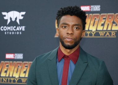 actor Chadwick Boseman at the premiere of Disney and Marvel's 'Avengers: Infinity War' held at the El Capitan Theatre in Hollywood, USA on April 23, 2018. clipart