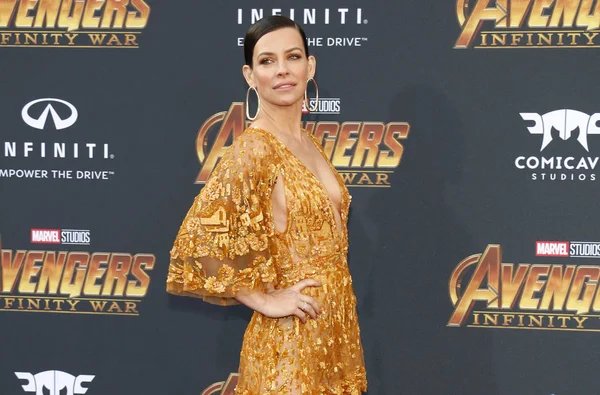 Atriz Evangeline Lilly Estreia Avengers Infinity War Disney Marvel Realizada — Fotografia de Stock