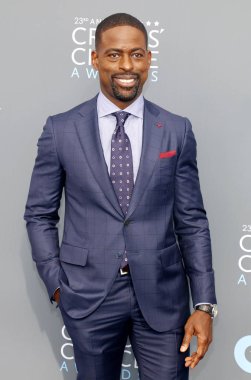 aktör Sterling K. Brown, 23 yıllık Critics'Choice Awards Santa Monica, ABD Barker hangarda 11 Ocak 2018 düzenlenen.