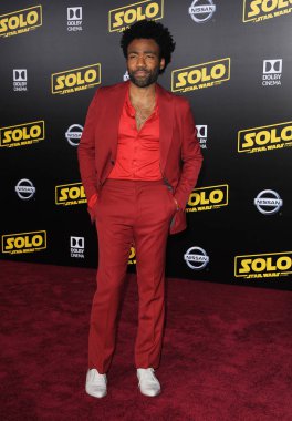Aktör Donald Glover Disney Pictures ve Lucasfilm'ın galasında ' Solo: A Star Wars hikayesi ' Hollywood, ABD El Capitan Tiyatrosunda 10 Mayıs 2018 düzenlenen.