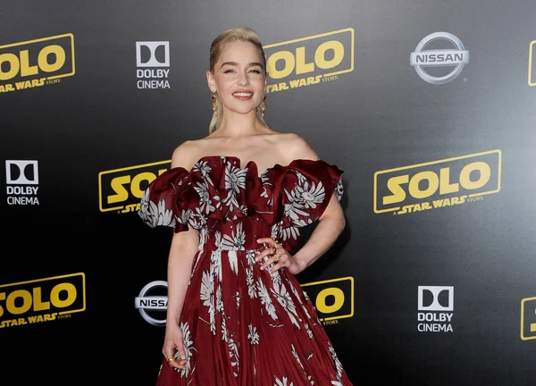 Actrice Emilia Clarke Première Disney Pictures Lucasfilm Solo Star Wars — Photo