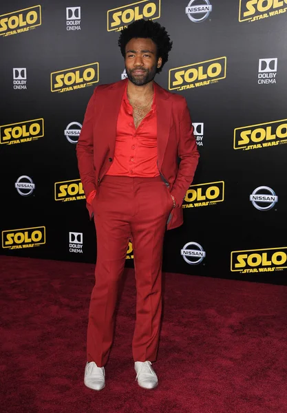 Actor Donald Glover Premiere Disney Pictures Lucasfilm Solo Star Wars — Stock Photo, Image