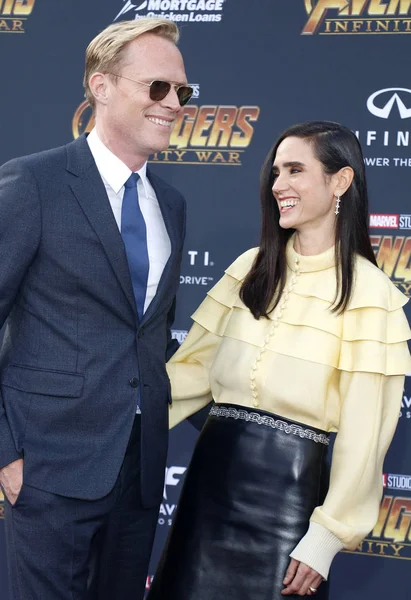 Atores Paul Bettany Jennifer Connelly Estreia Avengers Infinity War Disney — Fotografia de Stock