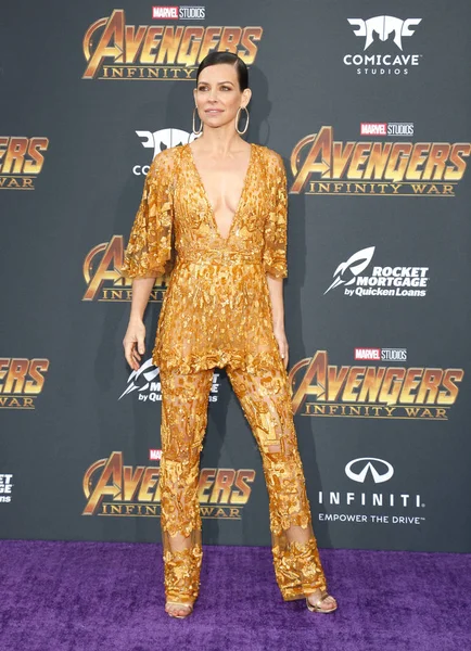 Skådespelerska Evangeline Lilly Premiären Disney Och Marvel Avengers Infinity Krig — Stockfoto
