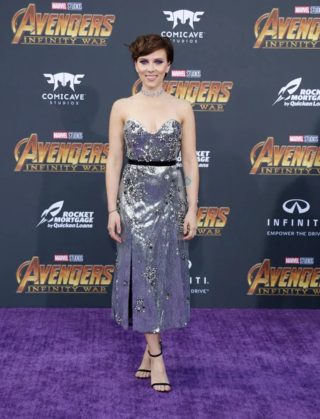 Aktorka Scarlett Johansson Premierze Filmu Disney Marvel Avengers Infinity War — Zdjęcie stockowe