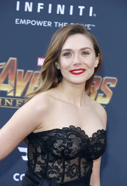 Disney Marvel Galasında Aktris Elizabeth Olsen Avengers Sonsuz Savaş Hollywood — Stok fotoğraf