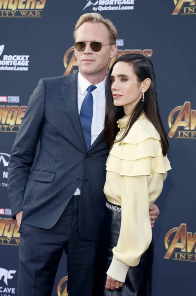 Atores Paul Bettany Jennifer Connelly Estreia Avengers Infinity War Disney — Fotografia de Stock