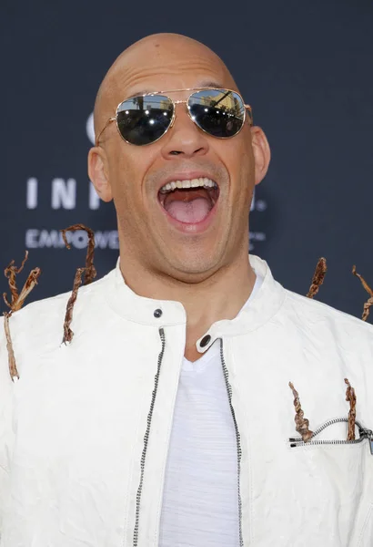 Actor Vin Diesel at the premiere of Disney and Marvel's 'Avengers: Infinity War' held at the El Capitan Theatre in Hollywood, USA on April 23, 2018. — Stock Image Actor Vin Diesel Premiere Disney Marvel Avengers Infinity War Held Royalty Free Stock Images