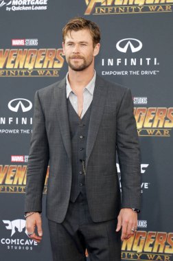 aktör Chris Hemsworth Disney ve Marvel'ın galasında ' Avengers: sonsuz savaş ' Hollywood, ABD El Capitan Tiyatrosunda düzenlenen 23 Nisan 2018.