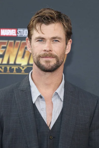 Herec Chris Hemsworth Premiéře Filmu Disney Marvel Avengers Infinity War — Stock fotografie