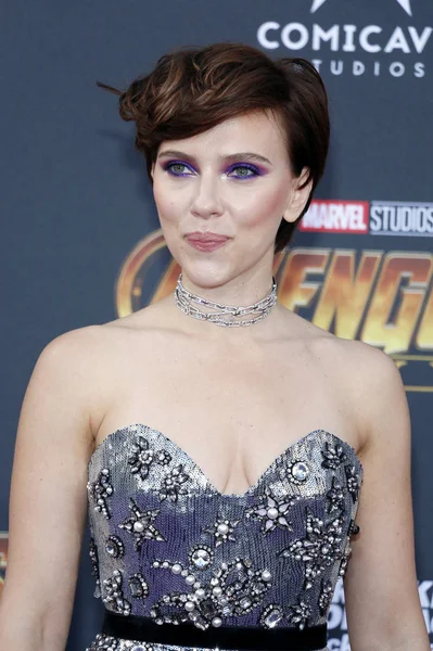 Actriz Scarlett Johansson Estreno Disney Marvel Avengers Infinity War Celebrado — Foto de Stock
