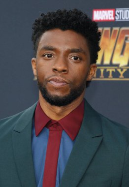 actor Chadwick Boseman at the premiere of Disney and Marvel's 'Avengers: Infinity War' held at the El Capitan Theatre in Hollywood, USA on April 23, 2018. clipart