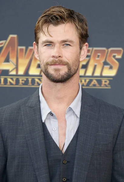 Actor Chris Hemsworth Estreno Disney Marvel Avengers Infinity War Celebrado — Foto de Stock