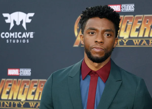 Ator Chadwick Boseman Estreia Avengers Infinity War Disney Marvel Realizada — Fotografia de Stock